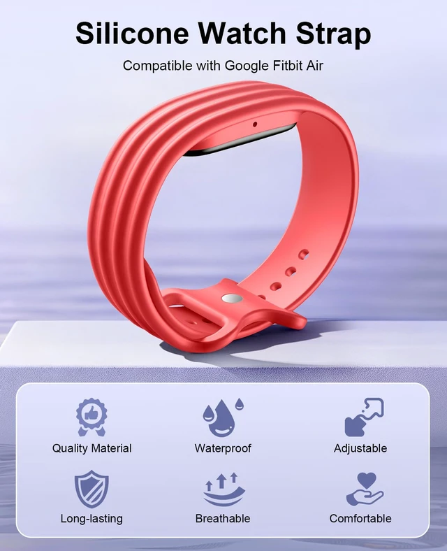 Alt view image 4 of 7 - Replacement Active Band Compatible with Fitbit Air 5 Pack, Silicone Soft Breathable Straps for Women Men