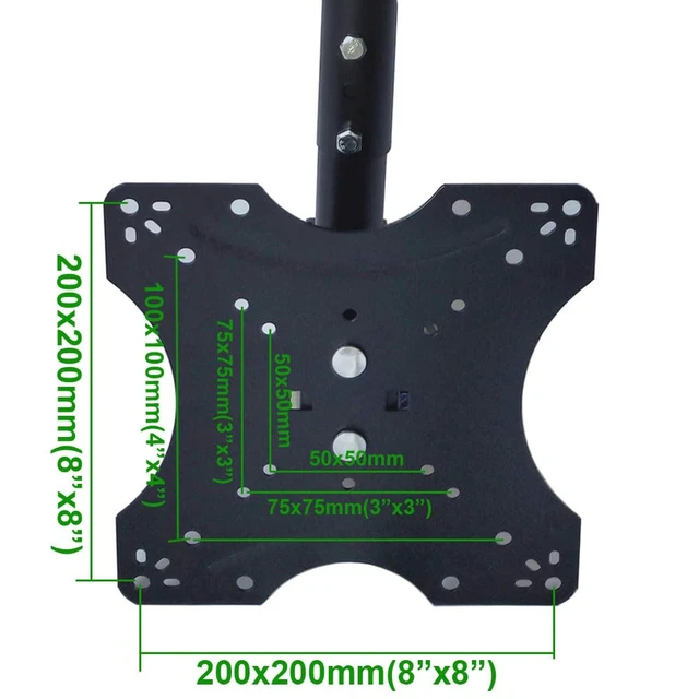 Alt view image 6 of 7 - Adjustable Ceiling TV Wall Mount Bracket Compatible with 14-42" Plasma LCD LED Monitor Flat Panel Screen Displays Tilt/ 360° Swivel
