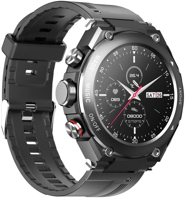 Alt view image 2 of 7 - Smart Watch with Earbuds 3 in 1 Round Fitness Tracker 1.28inch Smartwatch for Men Answer/Make Call Speaker Recording Sleep Monitor Sports Smart Watch Long Time Standby