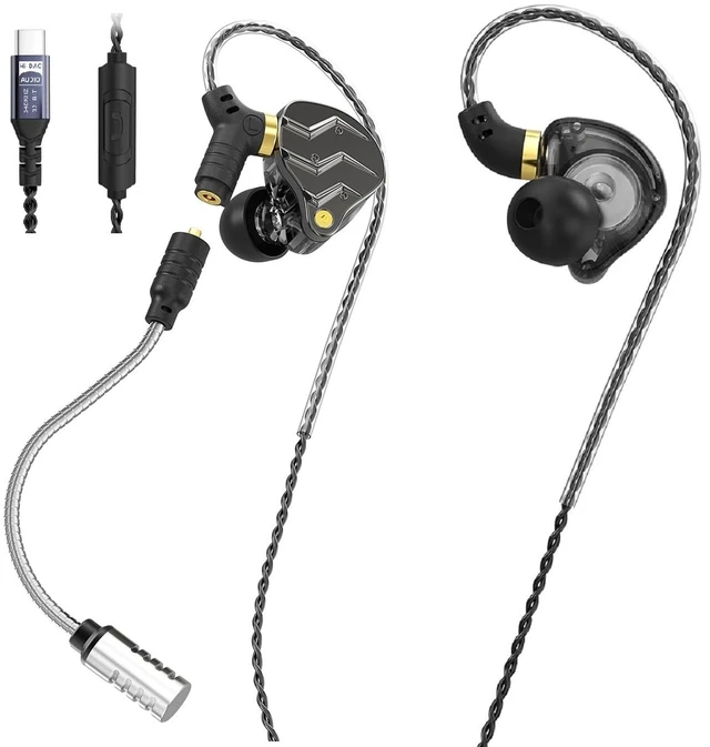 Main image of KG01 Professional Gaming Earbuds,Battle Buds,Detachable Microphone, 4D Surround Sound,11mm Dynamic Driver for Mobile Gaming, PlayStation,PC with 3.5mm/Type-c (Type C, Black)