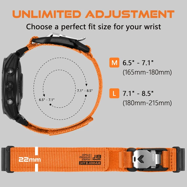 Alt view image 6 of 7 - 20mm Quick Fit Nylon Band Compatible with Garmin Watch Rugged Nylon Strap with Magnetic Fidlock V-Buckle for Fenix 8 43mm//7s/6S Pro/5S Plus/Instinct 2s E 40mm/Approach S70 42mm