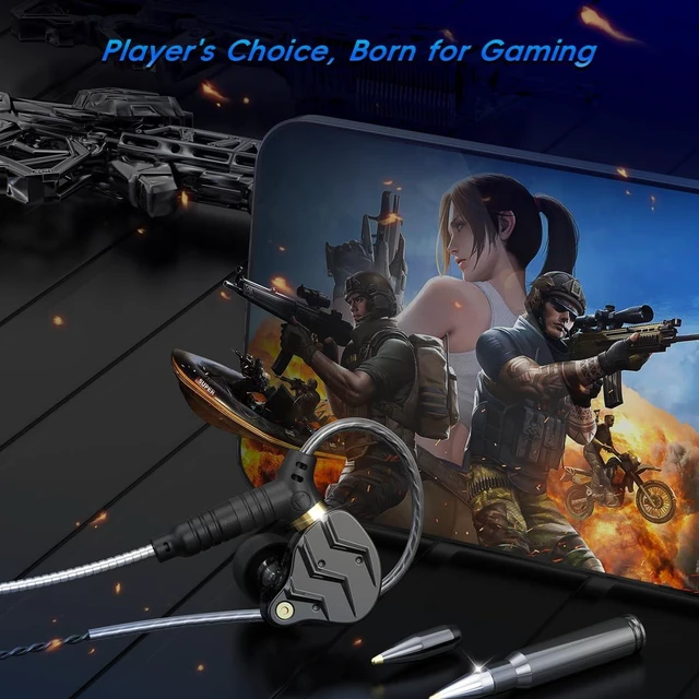 Alt view image 5 of 7 - KG01 Professional Gaming Earbuds,Battle Buds,Detachable Microphone, 4D Surround Sound,11mm Dynamic Driver for Mobile Gaming, PlayStation,PC with 3.5mm/Type-c (Type C, Black)
