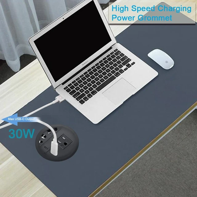 Alt view image 5 of 7 - Recessed Power Grommet, with 33W Fast Charging USB-A+C, with 1 AC Power Outlet and 4.5FT Extension Cord Recessed Power Outlet for Conference Rooms, Office Tables, Furniture (black2)