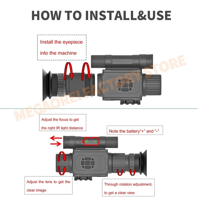 Alt view image 5 of 6 - NK008 Digital 1080P Day & Night Vision Monocular Camera with 940nm IR Digital Telescope for Observation Camping (NK008-50-IR940)