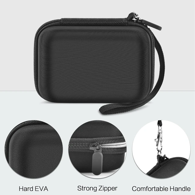 Alt view image 2 of 7 - Case for Canon Ivy 2 / CLIQ+2/ CLIQ 2/ for KODAK Step Mini Photo Printer Hard-shell EVA case, Zippered Mesh Pocket Fits Photo Paper & Cable, Securing Straps, Detachable Handle, Case Only, Black