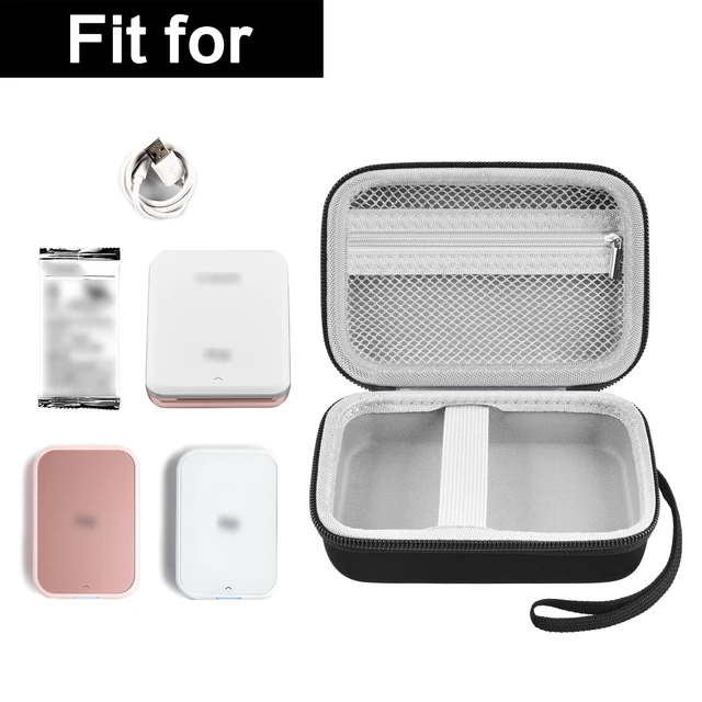 Alt view image 5 of 7 - Case for Canon Ivy 2 / CLIQ+2/ CLIQ 2/ for KODAK Step Mini Photo Printer Hard-shell EVA case, Zippered Mesh Pocket Fits Photo Paper & Cable, Securing Straps, Detachable Handle, Case Only, Black