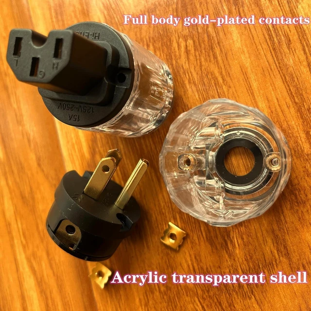 Alt view image 4 of 7 - HiFi Power Cable Hi-End Audio Power Cable HiFi Audio Universal AC Power Cord-3.3FT(1m)