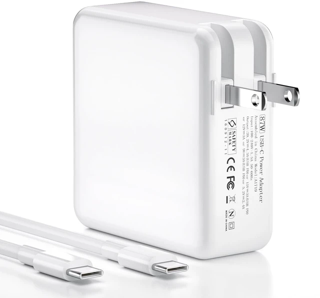 Main image of 87W USB C Fast Charging Power Adapter with 6ft USB-C Cable for MacBook Pro 13/14/15/16-inch 2016-2025 & MacBook Air 2018-2025