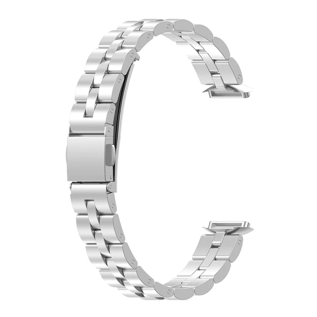 Alt view image 5 of 7 - Bands Compatible with Fitbit Luxe Metal Stainless Steel Watch Band Replacement Classic Durable Solid Link Accessory Buckle Metal Strap Wrist Band for Luxe Fitness Wellness Tracker