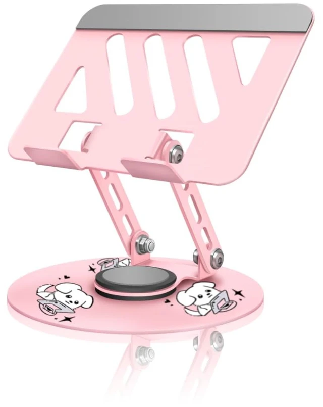 Main image of Upgraded 360°Rotating Tablet Stand with Foldable Base - Cute Dog Pattern,Universal for 7-13" Devices (iPad,iPhone,Tablet,Phone) - Ideal for Desk Work,Office,Travel,Home & Painting