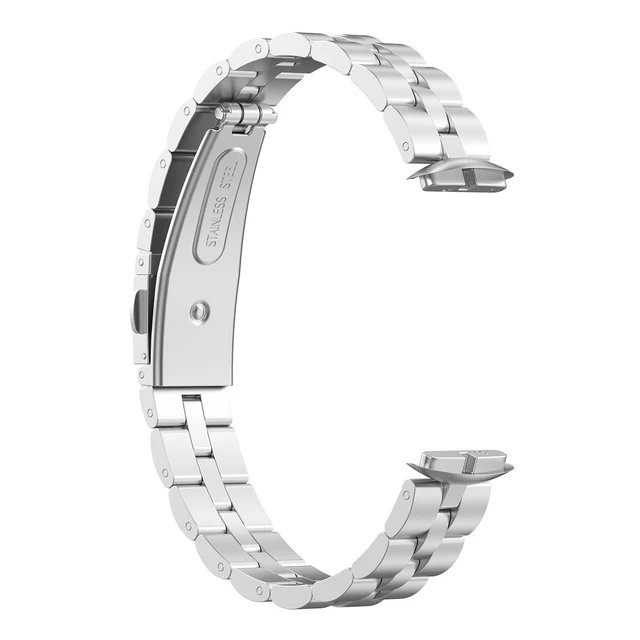 Alt view image 6 of 7 - Bands Compatible with Fitbit Luxe Metal Stainless Steel Watch Band Replacement Classic Durable Solid Link Accessory Buckle Metal Strap Wrist Band for Luxe Fitness Wellness Tracker