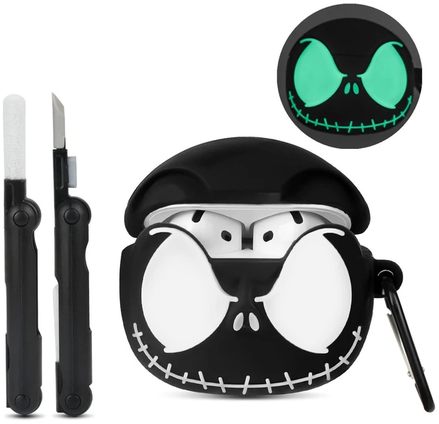 Main image of for AirPods 4 and AirPods 5 Case Cover with Cleaner kit, Black Glow in The Dark, Anime Skull Case for Apple AirPods 5/4 (2026/2024) Funny Soft Silicone Cute Case for Women Men
