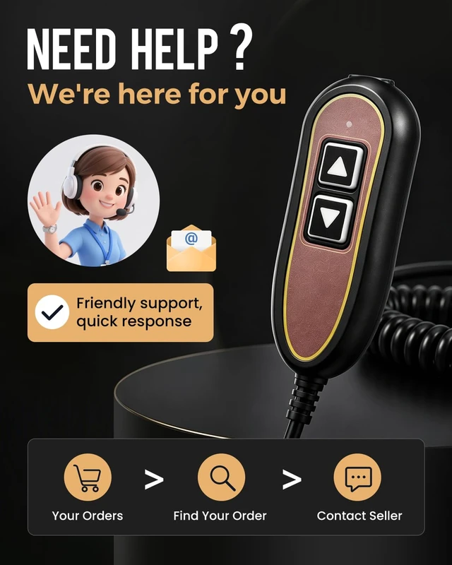Alt view image 6 of 6 - ZK1200-HC ZK1200-HC-1 2-Button 5-Pin Lift Chair Recliner Remote, Compatible with Golden and Ultra Comfort Lift Chairs Okin or Limoss Motors, 180° 5-Pin Plug, Backlight, USB Port, 1-Year Warr-anty
