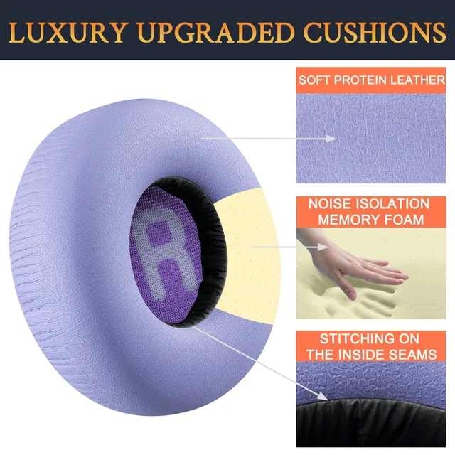 Alt view image 4 of 7 - Earpads for JBL Tune(600/660/670) - Purple for JBL Tune 600BTNC/660NC/670NC Headphones