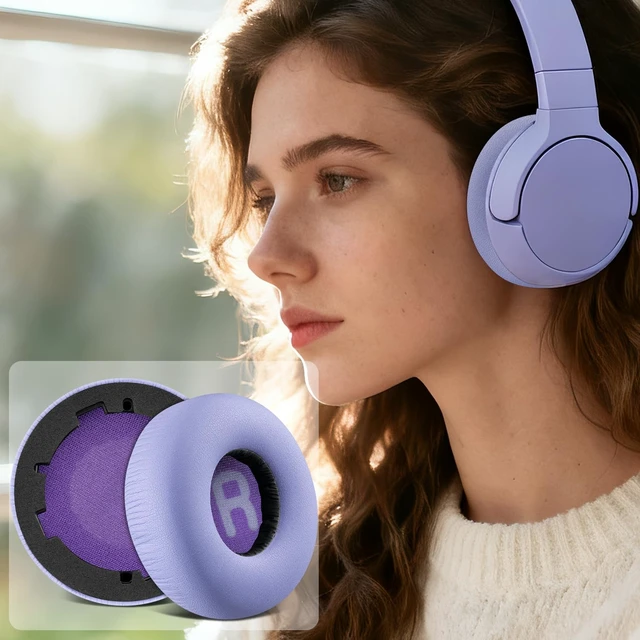 Alt view image 7 of 7 - Earpads for JBL Tune(600/660/670) - Purple for JBL Tune 600BTNC/660NC/670NC Headphones