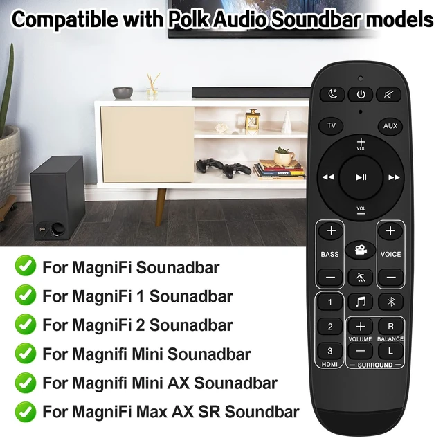 Alt view image 2 of 7 - Replacement Soundbar Remote Control for Polk Audio Sound bar,Compatible with Polk Magnifi Mini AX/Magnifi Max AX/Magnifi Max AX SR Surround Sound System