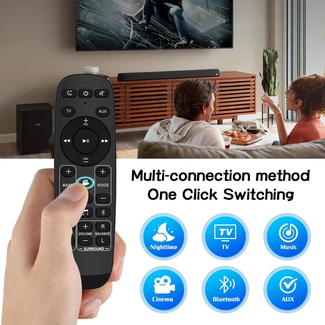 Alt view image 4 of 7 - Replacement Soundbar Remote Control for Polk Audio Sound bar,Compatible with Polk Magnifi Mini AX/Magnifi Max AX/Magnifi Max AX SR Surround Sound System
