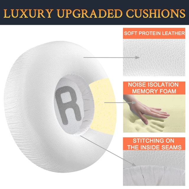 Alt view image 4 of 7 - Earpads for JBL Tune(600/660/670) - White for JBL Tune 600BTNC/660NC/670NC Headphones