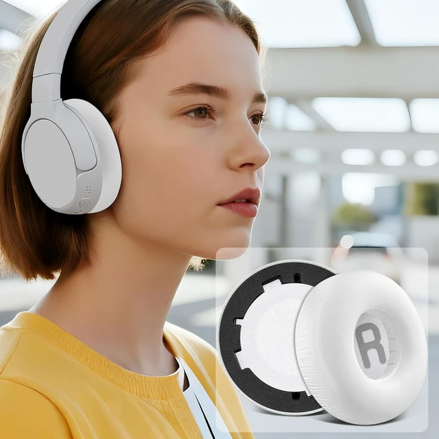 Alt view image 7 of 7 - Earpads for JBL Tune(600/660/670) - White for JBL Tune 600BTNC/660NC/670NC Headphones