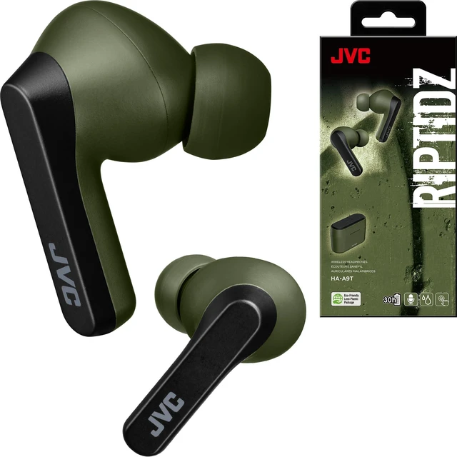 Main image of RIPTIDZ True Wireless Headphones with Touch Sensor Operation, Single Ear use, IPX5, Bluetooth 5.1, Long Battery Life (up to 30 Hours) - HAA9TG (Green)