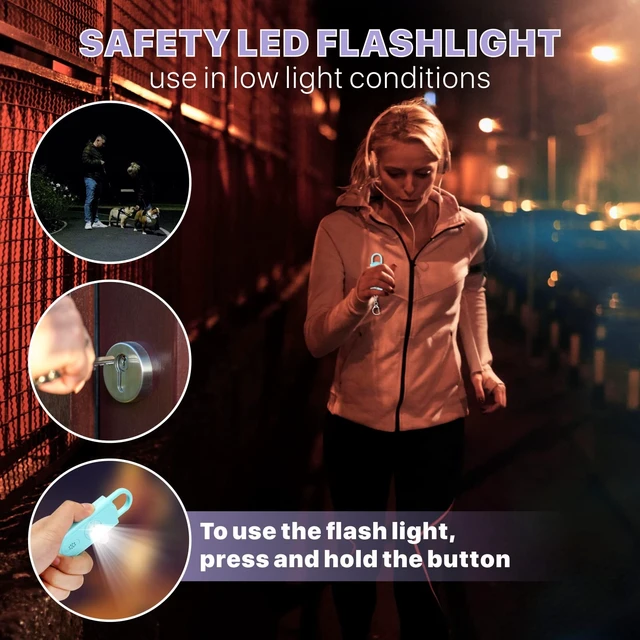 Alt view image 4 of 7 - Safe Sound Personal Alarm, 2 Pack 130 dB Loud Siren Song Emergency Security Alarm Keychain with Strobe LED Light, Personal Sound Safety Siren for Women, Men, Children, Elderly