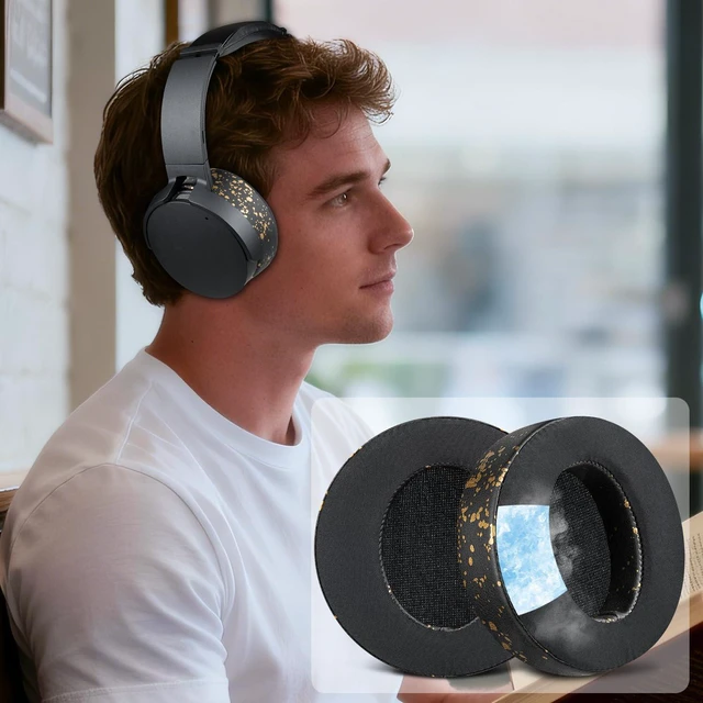 Alt view image 5 of 6 - Cooling Gel Earpads Cushions Replacement for Sony MDR-XB950 XB950BT XB950B1 XB950N1 XB950AP Over-Ear Headphones, Ear Pads with Noise Isolation Memory Foam - Black Gold
