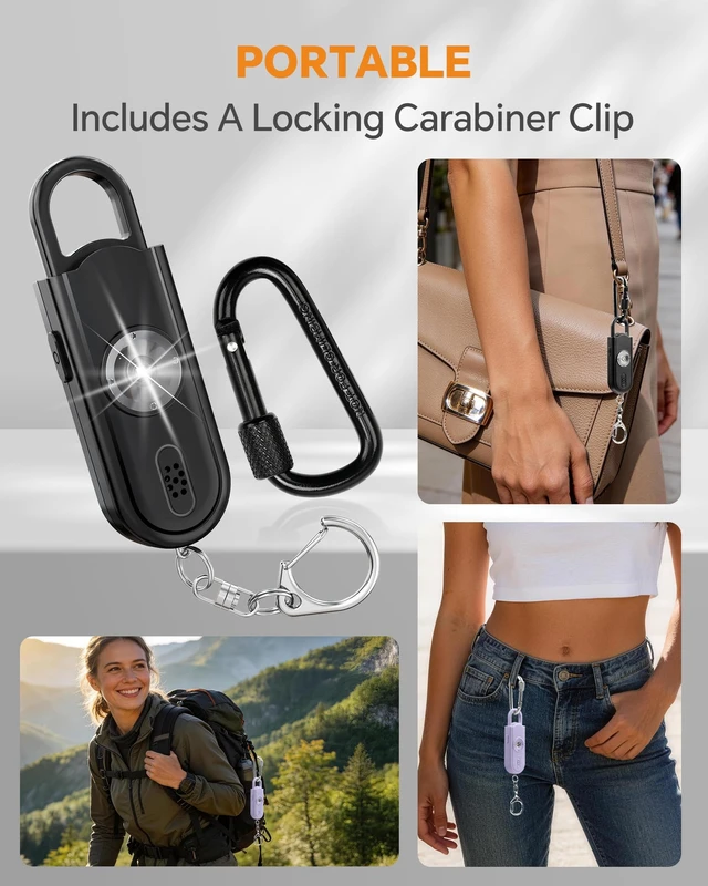 Alt view image 6 of 7 - Safe Sound Personal Alarm, 2 Pack 130 dB Loud Siren Song Emergency Security Alarm Keychain with Strobe LED Light, Personal Sound Safety Siren for Women, Men, Children, Elderly