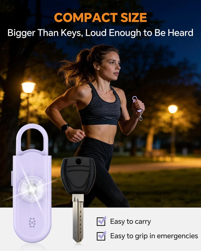 Alt view image 5 of 7 - Safe Sound Personal Alarm, 2 Pack 130 dB Loud Siren Song Emergency Security Alarm Keychain with Strobe LED Light, Personal Sound Safety Siren for Women, Men, Children, Elderly