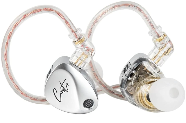 Main image of KZ Castor in Ear Monitor, Harman Bass Edition IEM with Dual Dynamic Drivers, Tunable Sound Wired Headphones Gaming Earbuds with 4-Level Adjusting Switch, Noise-isolating (Standard Bass, with Mic)