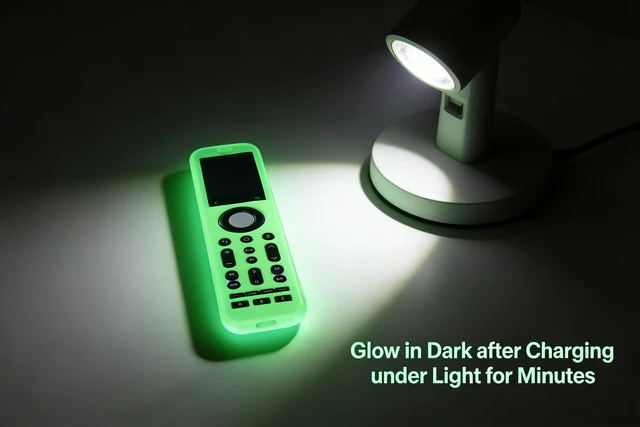 Alt view image 2 of 6 - Case for SofaBaton X2 Universal Remote, Silicone Cover Glow in Dark - Lime Green