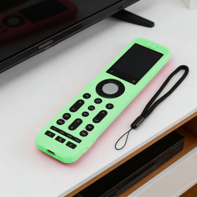 Alt view image 5 of 6 - Case for SofaBaton X2 Universal Remote, Silicone Cover Glow in Dark - Lime Green