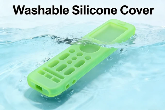 Alt view image 6 of 6 - Case for SofaBaton X2 Universal Remote, Silicone Cover Glow in Dark - Lime Green