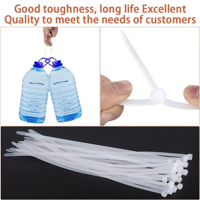 Alt view image 3 of 7 - Plastic twist ties Cable Ties Heavy Duty Nylon Self-locking Long Wire Ties 50 Pack - White (24 Inch)