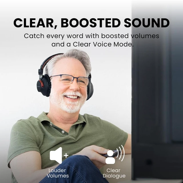 Alt view image 5 of 7 - HT41899 Plus - Dual Qualcomm-Powered Bluetooth 5.3 Headphones & Transmitter for Wireless TV Watching with aptX Adaptive, Individual Volume Controls, Optical Support, 50hr