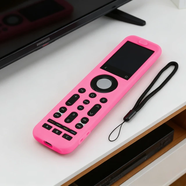Alt view image 5 of 7 - Protector for SofaBaton X2 Universal Remote Control, Silicone Protective Case Glow in Dark - Pink