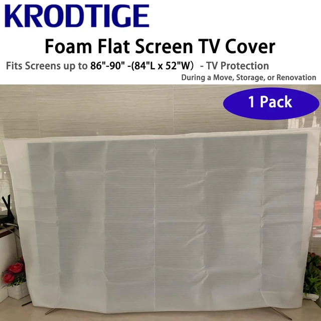 Alt view image 3 of 7 - Large Foam Flat Screen TV Cover(Fits TV Screens up to 86"-90") 84" L x 52" W Cushion Foam Wrap Pouches-1 Pack
