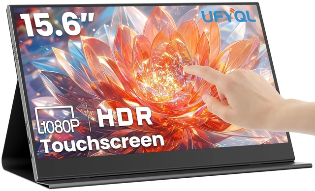 Main image of Portable Touch Monitor 15.6" FHD 1080P IPS USB-C & HDMI Second Screen Ultra-Slim 10-Point Touch with Cover Stand, USB-C & Mini HDMI, VESA Mount, for Laptop, PC,mini PC,Mac book