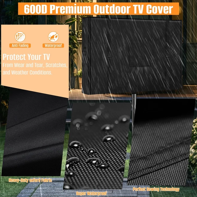 Alt view image 3 of 6 - Mobile Outdoor TV Stand Cover for 45-57 Inch TV Screen,600D Oxford Waterproof Outdoor TV Cover, Television-Screen Storage for Mobile LED OLED LCD TV Cart-57L x 7W x 31H, 600D Oxford Fabric