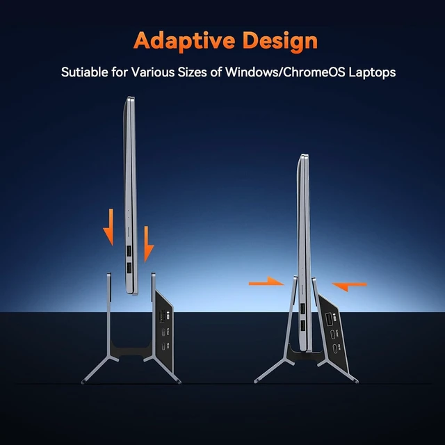 Alt view image 7 of 7 - Docking Station Dual Monitor,Dual 4K@60Hz HDMI,100W Power Supply Laptop Docking Station with 6 USB C/A,PD 3.0,Ethernet,Vertical Stand,Ideal for Office Workers/Students,Fits Windows/ChromeOS