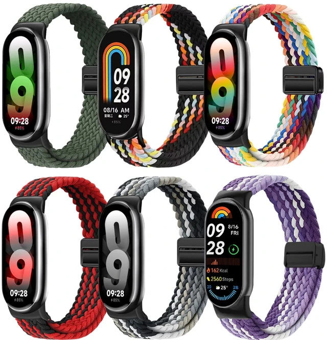 Main image of Bands Compatible with Xiaomi Smart Band 10/9/8 Strap, Nylon Woven Replacement Strap with Secure Buckle, Soft Breathable Adjustable Wristband for Women Men