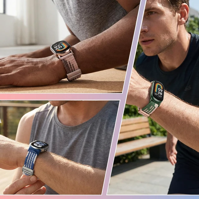 Alt view image 2 of 7 - Bands Compatible with Xiaomi Smart Band 10/9/8 Strap, Nylon Woven Replacement Strap with Secure Buckle, Soft Breathable Adjustable Wristband for Women Men