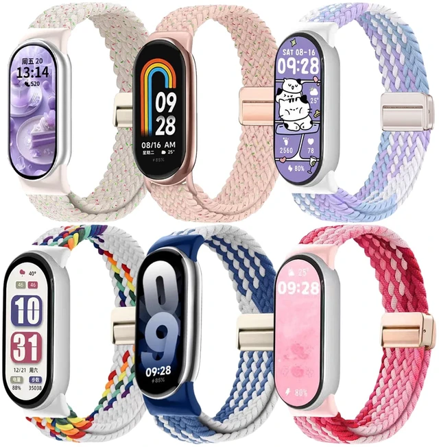 Main image of Bands Compatible with Xiaomi Smart Band 10/9/8 Strap, Nylon Woven Replacement Strap with Secure Buckle, Soft Breathable Adjustable Wristband for Women Men