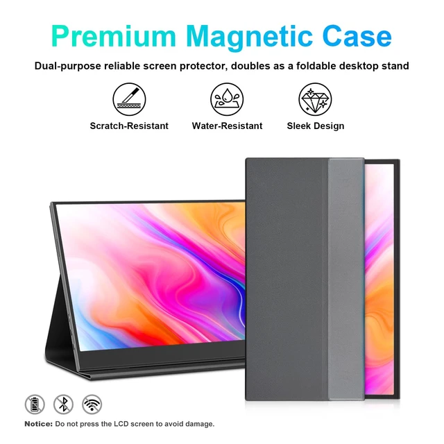 Alt view image 5 of 7 - Portable Touch Monitor 15.6" FHD 1080P IPS USB-C & HDMI Second Screen Ultra-Slim 10-Point Touch with Cover Stand, USB-C & Mini HDMI, VESA Mount, for Laptop, PC,mini PC,Mac book