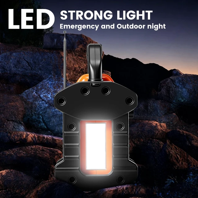 Alt view image 5 of 7 - Jobsite Radio Bluetooth Speaker, 8000mAH Battery, IPX 66 Waterproof, Cell Phone Charging, Portable Jobsite Speaker with LED Lights, Portable Worksite Speakers for Outdoor/Work/Garage (Orange)