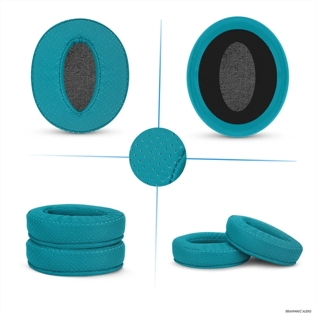 Alt view image 7 of 7 - Replacement Perforated Earpads for Sennheiser HD4.50BT HD4.50BTNC HD450BT HD4.50SE HD4.40BT HD4.30G HD4.20S HD458BT HD450 HD400S & HD 350BT - Memory Foam for Extra Comfort by (Turquoise)