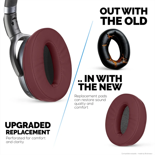Alt view image 6 of 7 - Replacement Earpads for Sennheiser HD4.50BT HD4.50BTNC HD450BT HD4.50SE HD4.40BT HD4.30G HD4.20S HD458BT HD450 HD400S HD 350BT. Soft PU Leather + Memory Foam for Extra Comfort - (Dark Red)