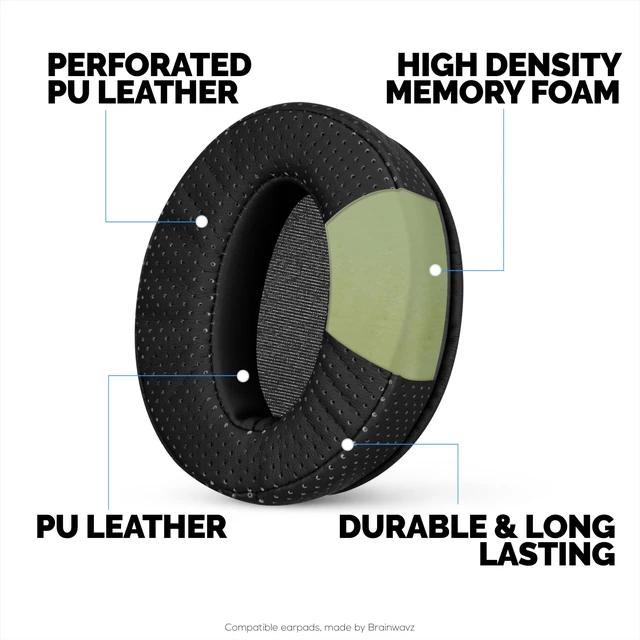 Alt view image 3 of 7 - Replacement Perforated Earpads for Sennheiser HD4.50BT HD4.50BTNC HD450BT HD4.50SE HD4.40BT HD4.30G HD4.20S HD458BT HD450 HD400S & HD 350BT - Memory Foam for Extra Comfort by (Black)