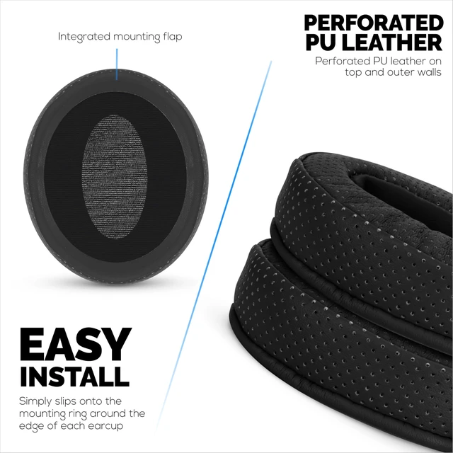 Alt view image 4 of 7 - Replacement Perforated Earpads for Sennheiser HD4.50BT HD4.50BTNC HD450BT HD4.50SE HD4.40BT HD4.30G HD4.20S HD458BT HD450 HD400S & HD 350BT - Memory Foam for Extra Comfort by (Black)