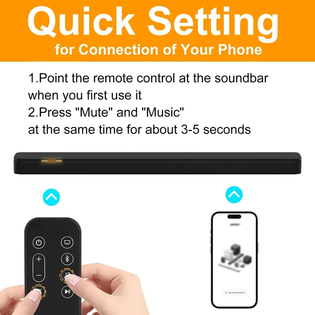 Alt view image 4 of 7 - Remote Control for Bose Smart Soundbar 300 Only, 843299-1100 Remote Control Replacement, Compatible with Bose 300 Soundbar Remote with Battery