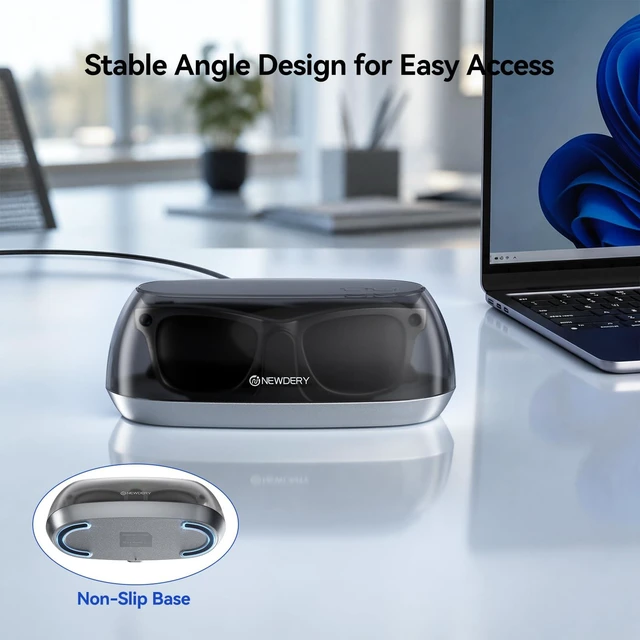 Alt view image 6 of 7 - Charger for Ray-Ban Meta Gen 1/2 & Oakley Meta HSTN Fast Charging Dock with Dust Cover and LED Indicator, Compatible with Wayfarer/Skyler/Headliner/HSTN